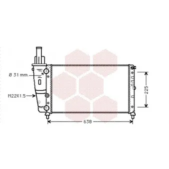 Radiateur, refroidissement du moteur VAN WEZEL 17002228