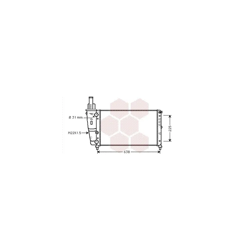 Radiateur, refroidissement du moteur VAN WEZEL 17002228
