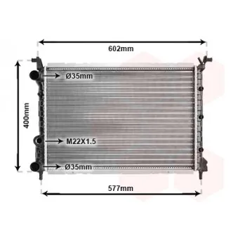 Radiateur, refroidissement du moteur VAN WEZEL 17002232