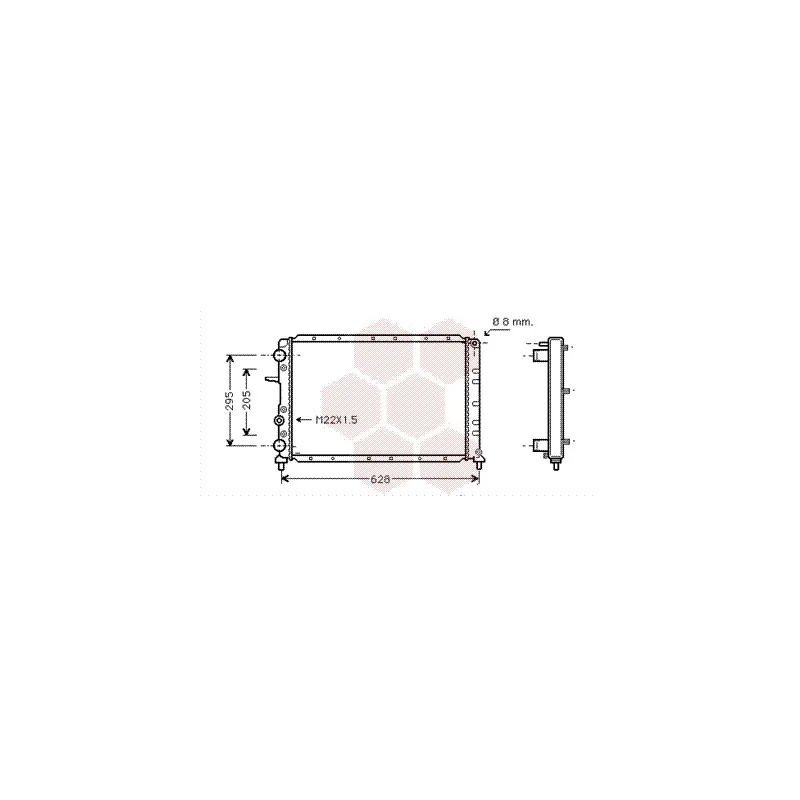 Radiateur, refroidissement du moteur VAN WEZEL 17002236