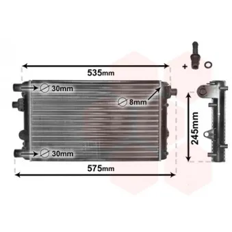 Radiateur, refroidissement du moteur VAN WEZEL 17002239
