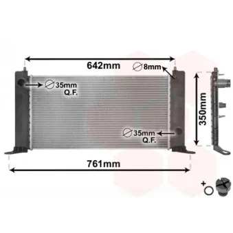 Radiateur, refroidissement du moteur VAN WEZEL 17002243