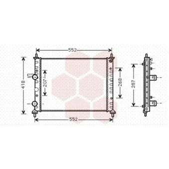Radiateur, refroidissement du moteur VAN WEZEL 17002249