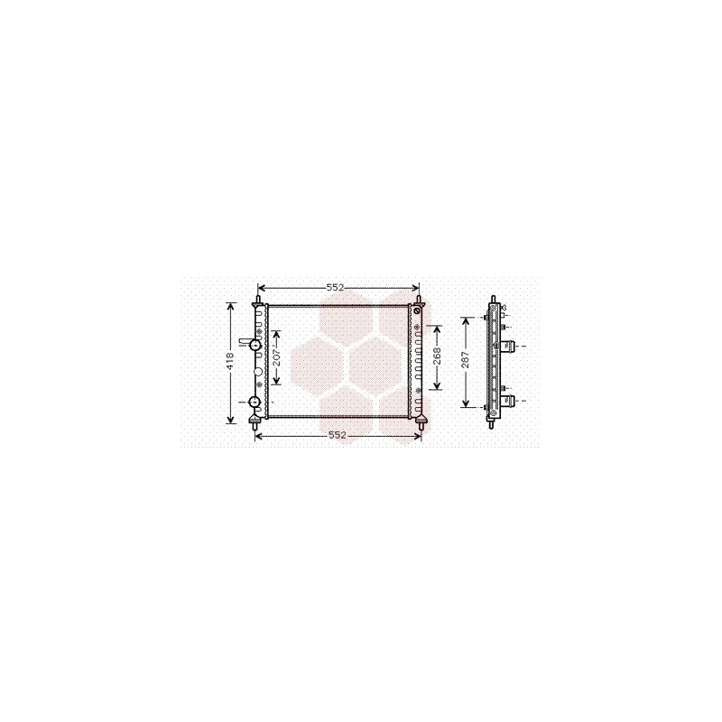 Radiateur, refroidissement du moteur VAN WEZEL 17002249