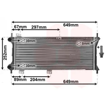 Radiateur, refroidissement du moteur VAN WEZEL 17002258