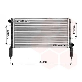 Radiateur, refroidissement du moteur VAN WEZEL 17002263