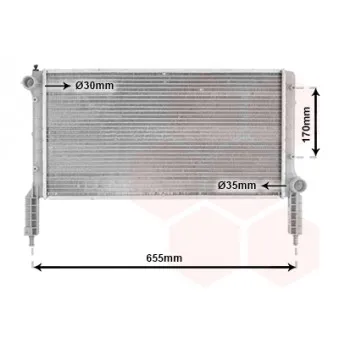 Radiateur, refroidissement du moteur VAN WEZEL 17002264