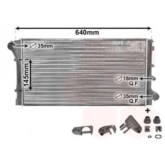 Radiateur, refroidissement du moteur VAN WEZEL 17002295