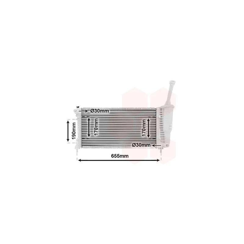 Radiateur, refroidissement du moteur VAN WEZEL 17002308