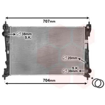 Radiateur, refroidissement du moteur VAN WEZEL 17002312