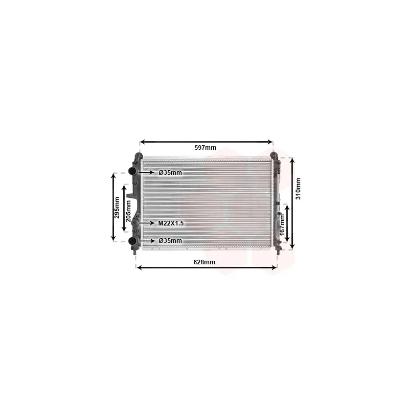 Radiateur, refroidissement du moteur VAN WEZEL 17002322