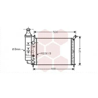 Radiateur, refroidissement du moteur VAN WEZEL 17002323