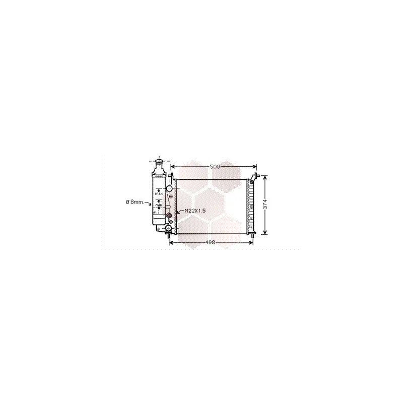 Radiateur, refroidissement du moteur VAN WEZEL 17002323