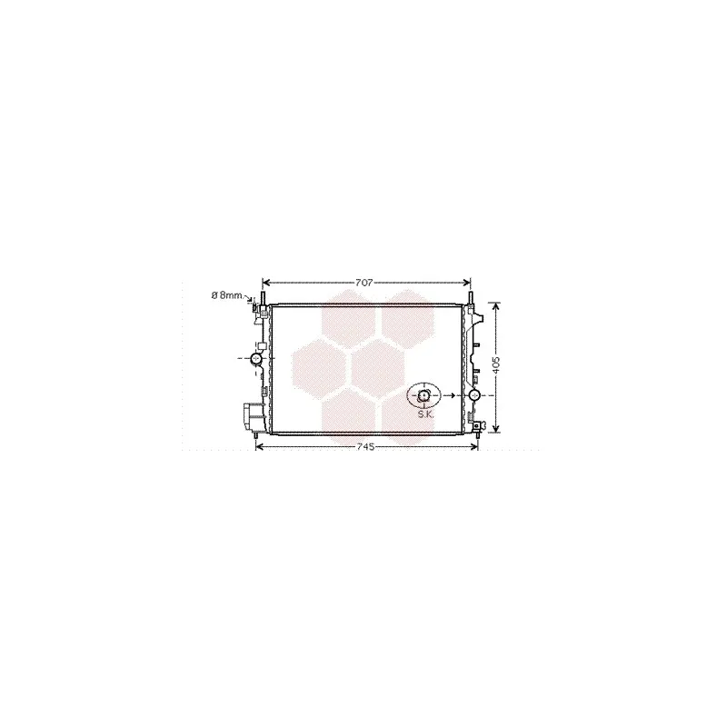 Radiateur, refroidissement du moteur VAN WEZEL 17002338