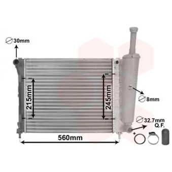 Radiateur, refroidissement du moteur VAN WEZEL 17002345