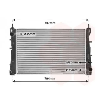 Radiateur, refroidissement du moteur VAN WEZEL 17002359