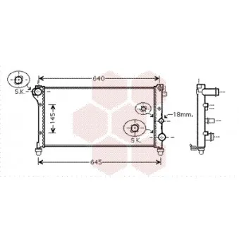 Radiateur, refroidissement du moteur VAN WEZEL 17002362