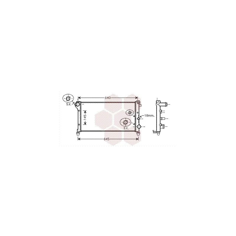 Radiateur, refroidissement du moteur VAN WEZEL 17002362