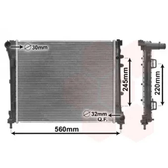Radiateur, refroidissement du moteur VAN WEZEL 17002387