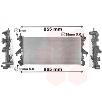 Radiateur, refroidissement du moteur VAN WEZEL 17002398