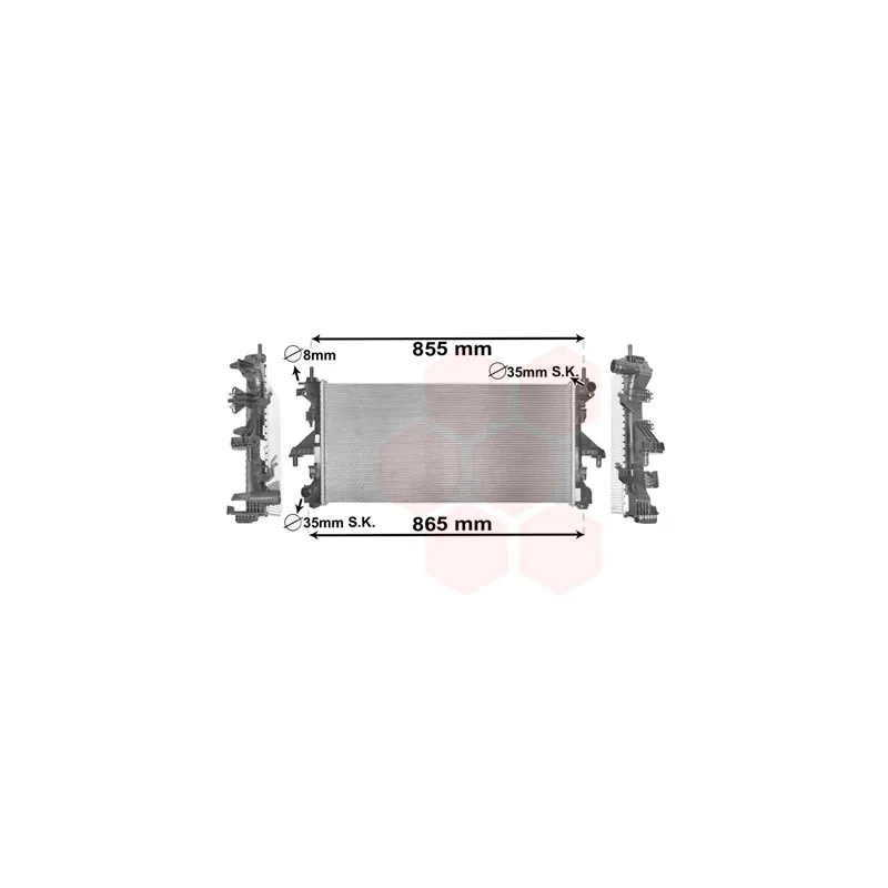 Radiateur, refroidissement du moteur VAN WEZEL 17002398