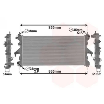 Radiateur, refroidissement du moteur VAN WEZEL 17002399