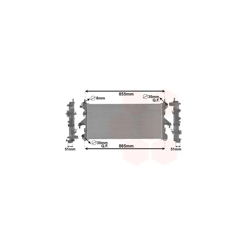 Radiateur, refroidissement du moteur VAN WEZEL 17002399