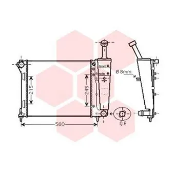 Radiateur, refroidissement du moteur VAN WEZEL 17002404