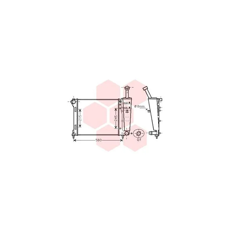 Radiateur, refroidissement du moteur VAN WEZEL 17002404