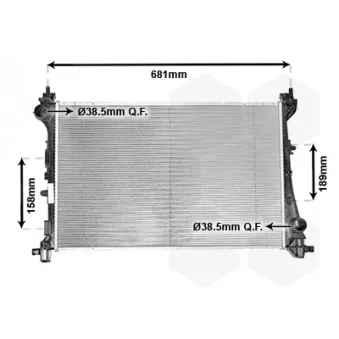Radiateur, refroidissement du moteur VAN WEZEL 17002420
