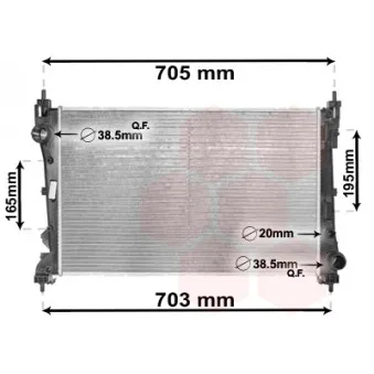 Radiateur, refroidissement du moteur VAN WEZEL 17002449