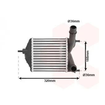 Intercooler, échangeur VAN WEZEL 17004280