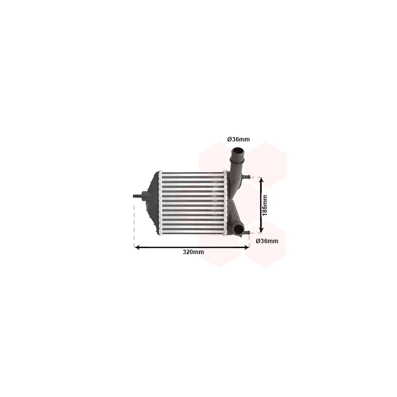 Intercooler, échangeur VAN WEZEL 17004280