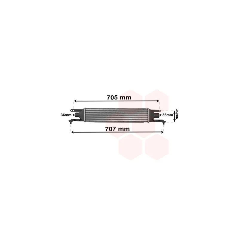 Intercooler, échangeur VAN WEZEL 17004319