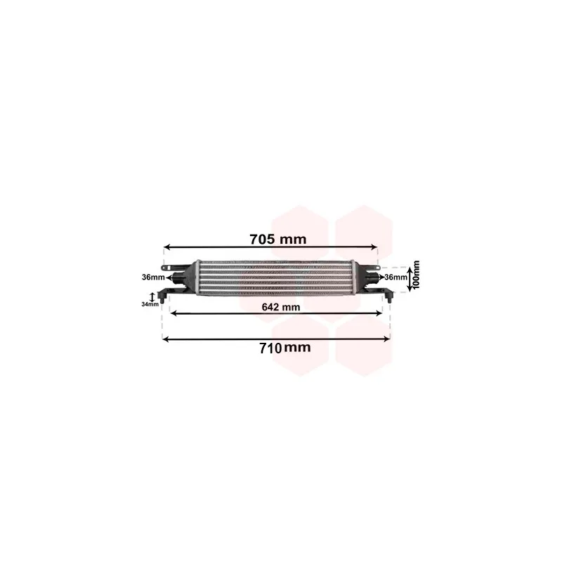 Intercooler, échangeur VAN WEZEL 17004320