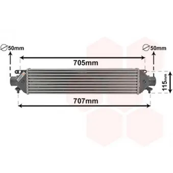 Intercooler, échangeur VAN WEZEL 17004321