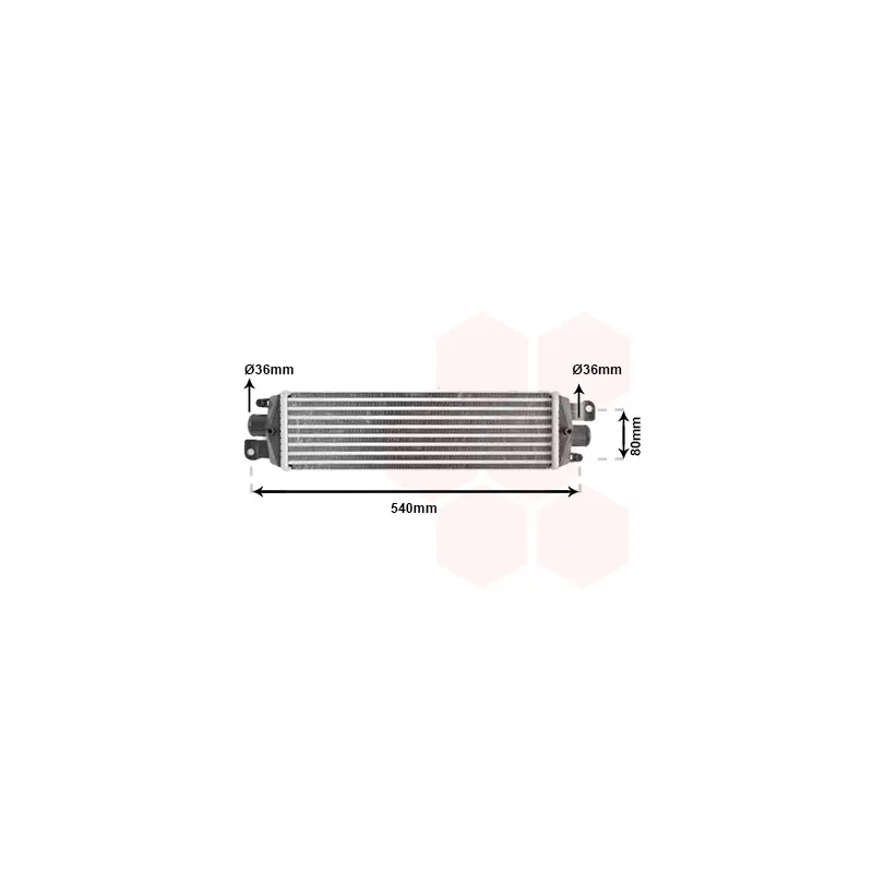 Intercooler, échangeur VAN WEZEL 17004337
