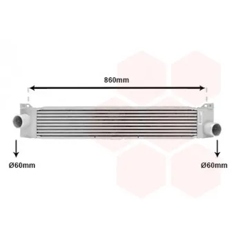 Intercooler, échangeur VAN WEZEL 17004353