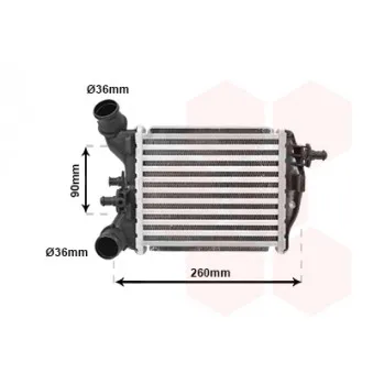 Intercooler, échangeur VAN WEZEL 17004375