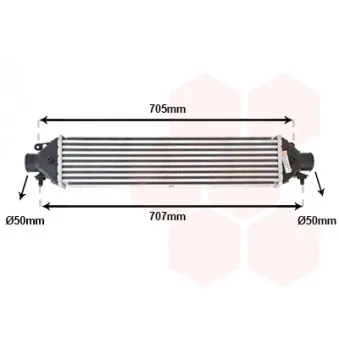 Intercooler, échangeur VAN WEZEL 17004392