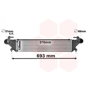 Intercooler, échangeur VAN WEZEL 17004415
