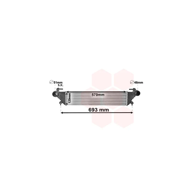 Intercooler, échangeur VAN WEZEL 17004415