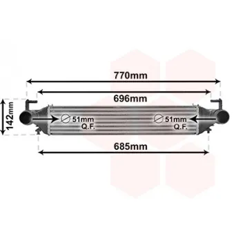 Intercooler, échangeur VAN WEZEL 17004456