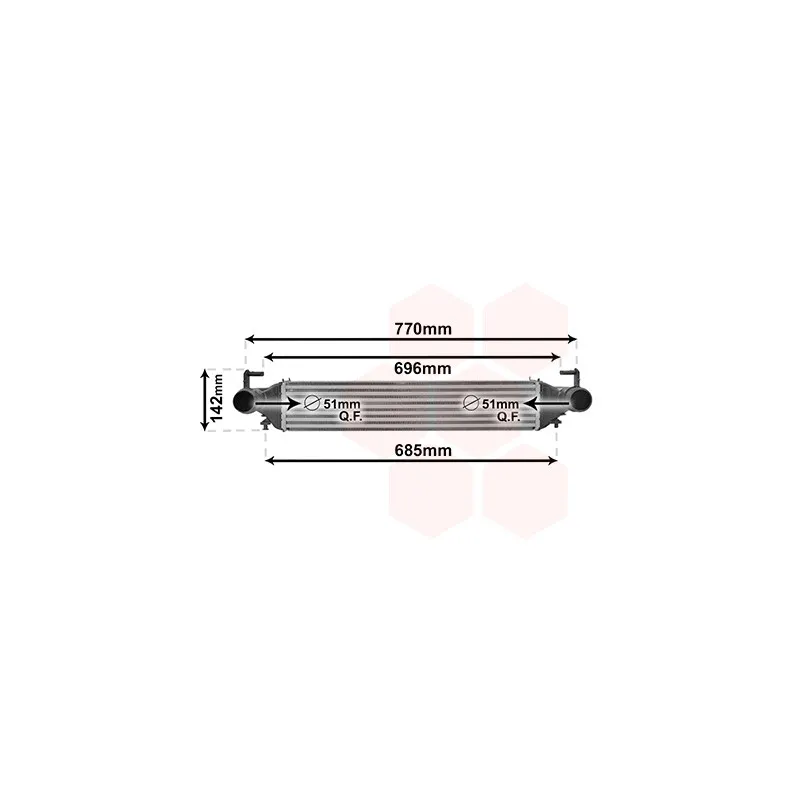 Intercooler, échangeur VAN WEZEL 17004456