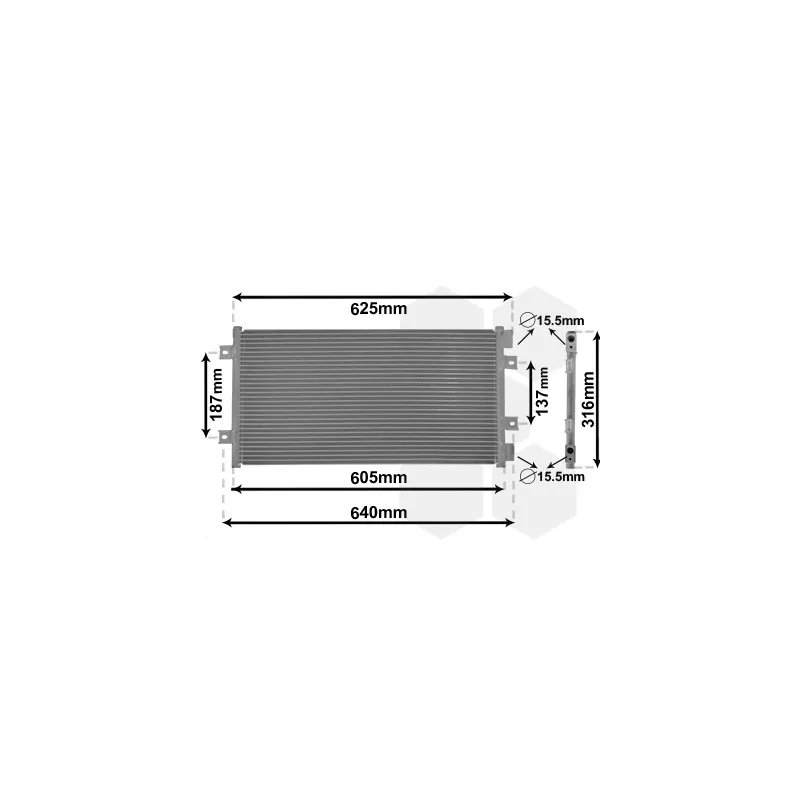 Condenseur, climatisation VAN WEZEL 17005247
