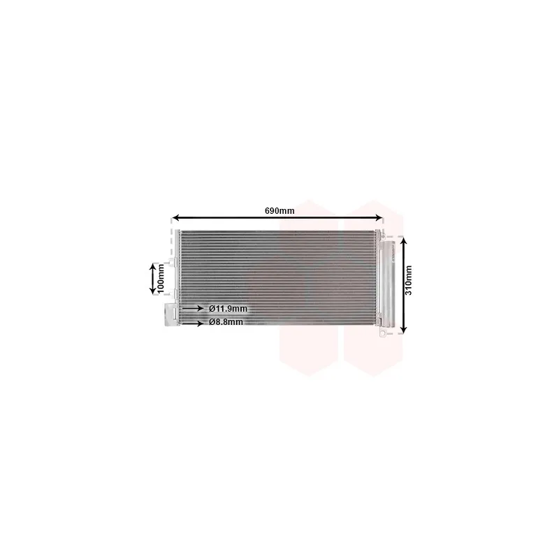 Condenseur, climatisation VAN WEZEL 17005356
