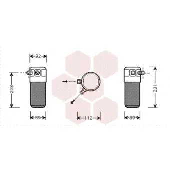 Filtre déshydratant, climatisation VAN WEZEL 1700D105