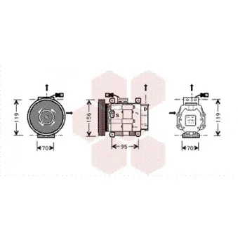 Compresseur, climatisation VAN WEZEL 1700K031