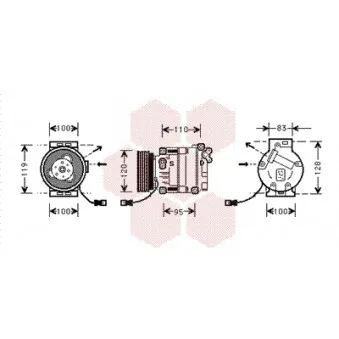 Compresseur, climatisation VAN WEZEL 1700K034
