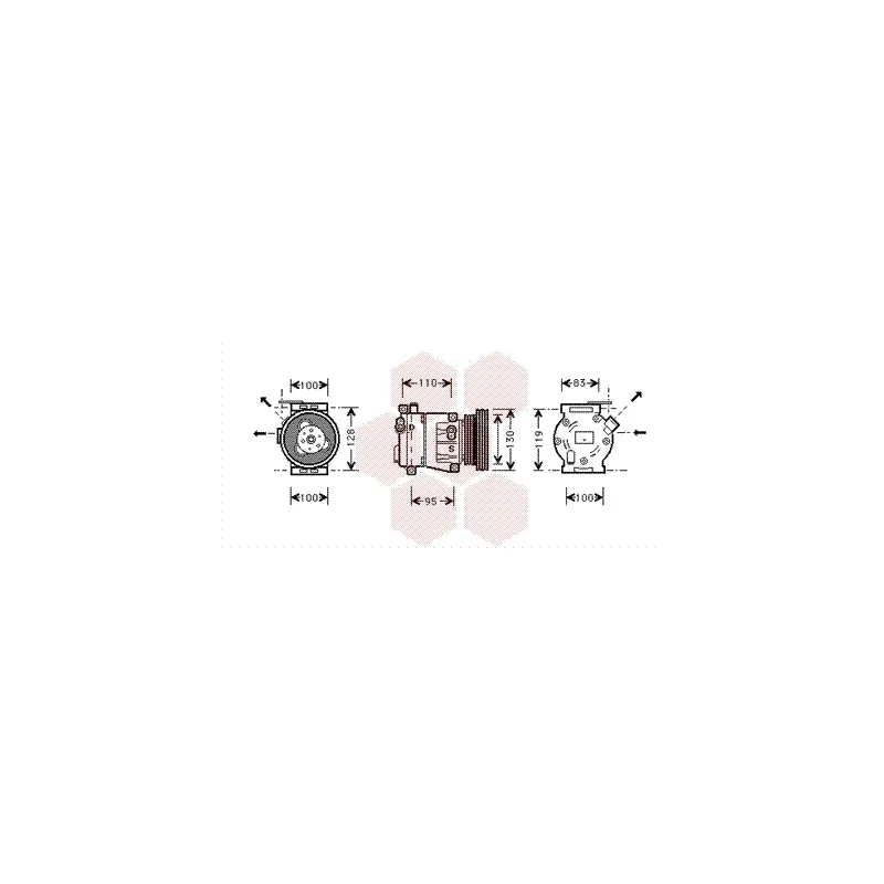 Compresseur, climatisation VAN WEZEL 1700K035